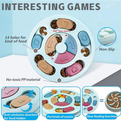 Dog Food Hiding Bowl, Slow Food Training, Dog Educational Toy to Relieve Boredom, Interactive Educational Feeding Toy