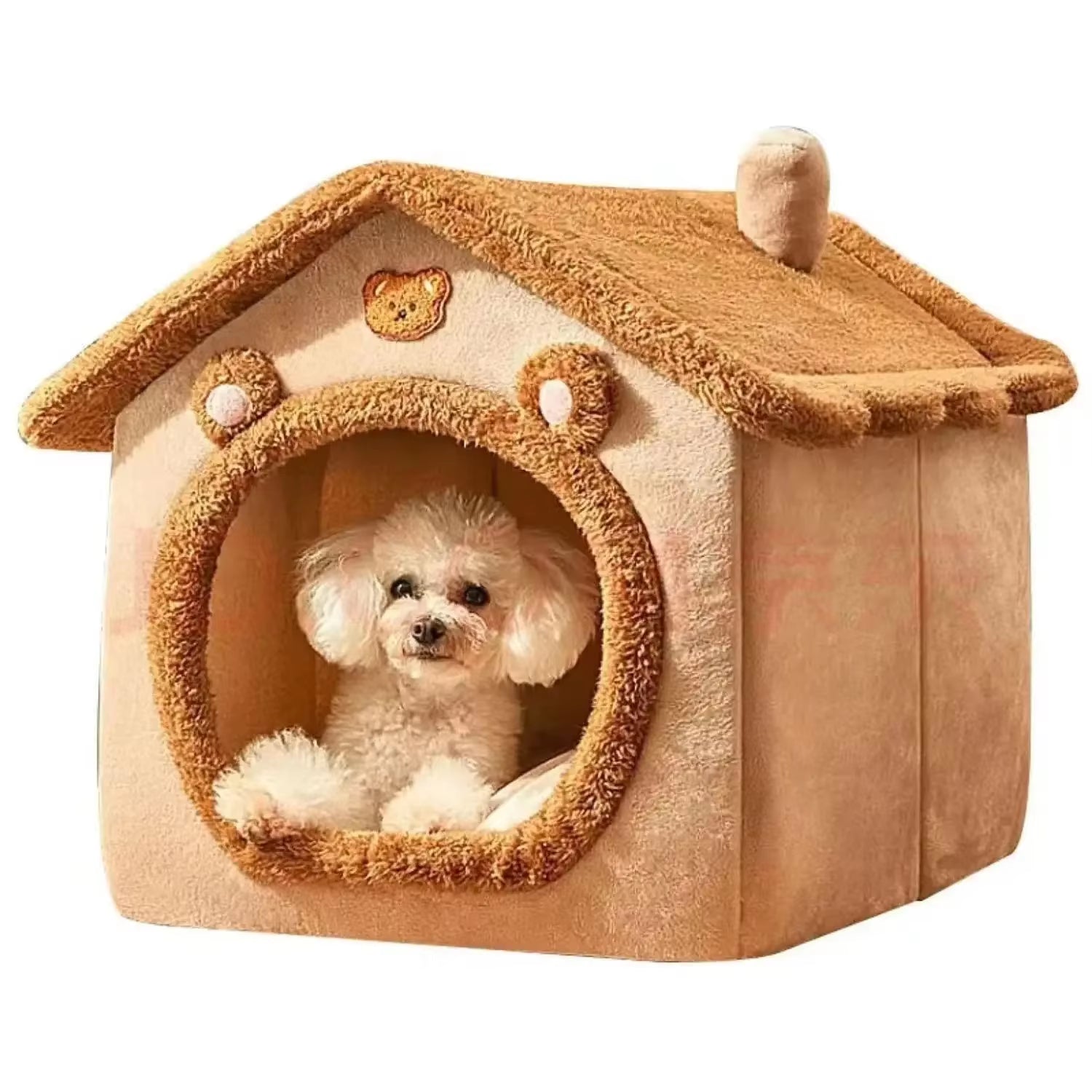 Indoor Cozy Dog House with Removable and Washable Cushion - Versatile Pet Bed Tent for All Seasons