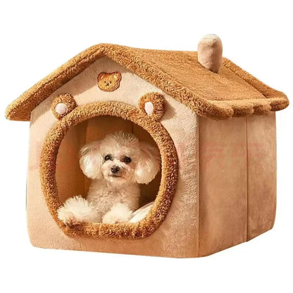 Indoor Cozy Dog House with Removable and Washable Cushion - Versatile Pet Bed Tent for All Seasons