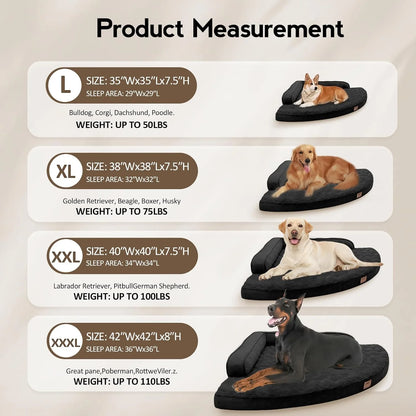 OrthoCloud™ Memory Foam Dog Bed – Waterproof Comfort for Large Dogs