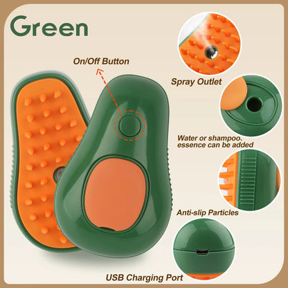 Transform Your Pet's Grooming Routine with the 3-in-1 Electric Cat and Dog Steam Brush Comb - Effortlessly Remove Hair and Pamper Your Furry Friend!