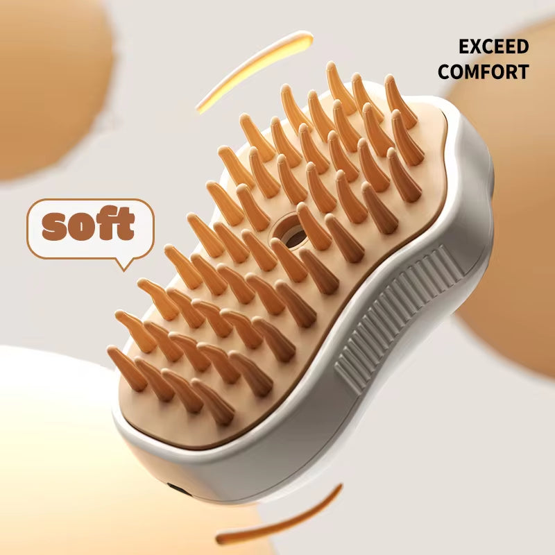 Transform Your Pet's Grooming Routine with the 3-in-1 Electric Cat and Dog Steam Brush Comb - Effortlessly Remove Hair and Pamper Your Furry Friend!