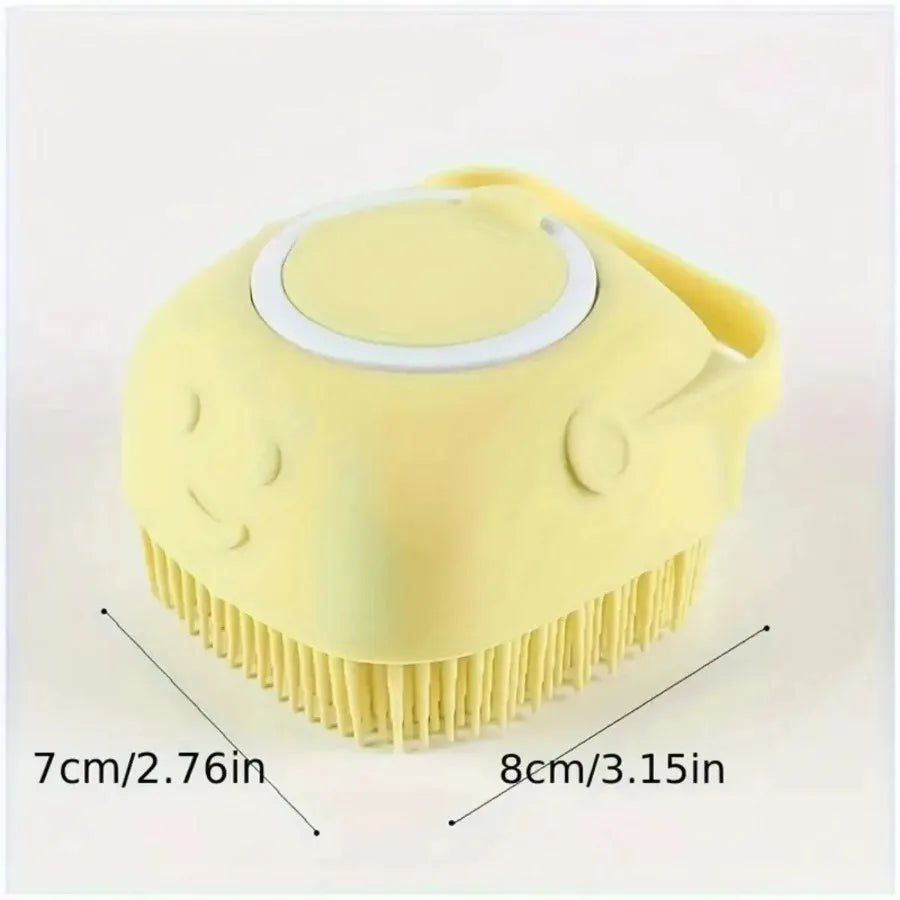1Pcs Soft Dog Bath Brush - Gentle Massage with Shampoo Dispenser - Efficient Cat Grooming Brush for a Paws-Itive Cleanin