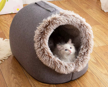Snug & Warm Self-Warming Winter Pet Bed - Ideal Indoor Tent for Small to Medium Dogs and Cats