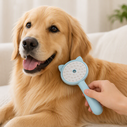 3-in-1 Pet Steam Brush for Cats and Dogs - Cleaning, Grooming, and Massage Tool with Steamy Spray Function
