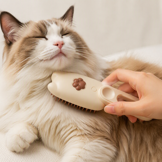 3-in-1 Pet Steam Brush for Cats and Dogs - Cleaning, Grooming, and Massage Tool with Steamy Spray Function