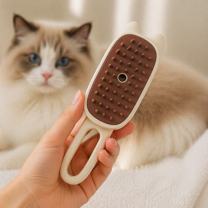 3-in-1 Pet Steam Brush for Cats and Dogs - Cleaning, Grooming, and Massage Tool with Steamy Spray Function