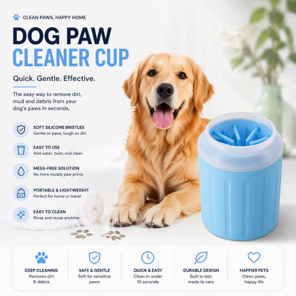 Portable Dog Paw Cleaner Cup – Soft Silicone Brush for Quick & Easy Paw Washing