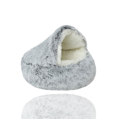 Luxurious Orthopedic Pet Cave Bed - The Ultimate Calming Retreat for Cats & Small Dogs