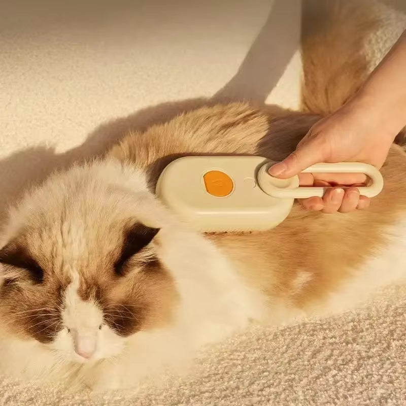 3-in-1 Pet Steam Brush for Cats and Dogs - Cleaning, Grooming, and Massage Tool with Steamy Spray Function