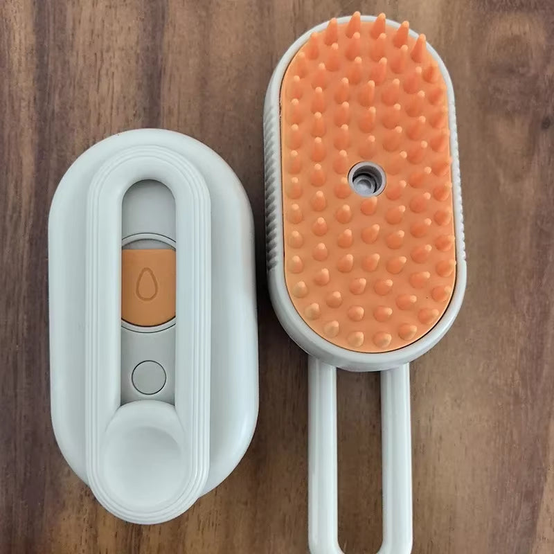 3-in-1 Pet Steam Brush for Cats and Dogs - Cleaning, Grooming, and Massage Tool with Steamy Spray Function