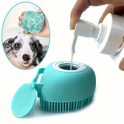 1Pcs Soft Dog Bath Brush - Gentle Massage with Shampoo Dispenser - Efficient Cat Grooming Brush for a Paws-Itive Cleanin