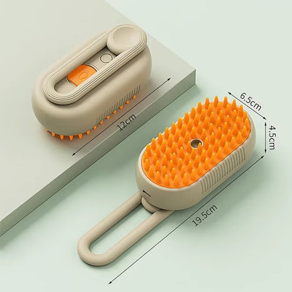 3-in-1 Pet Steam Brush for Cats and Dogs - Cleaning, Grooming, and Massage Tool with Steamy Spray Function