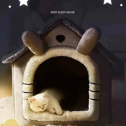 Indoor Cozy Dog House with Removable and Washable Cushion - Versatile Pet Bed Tent for All Seasons