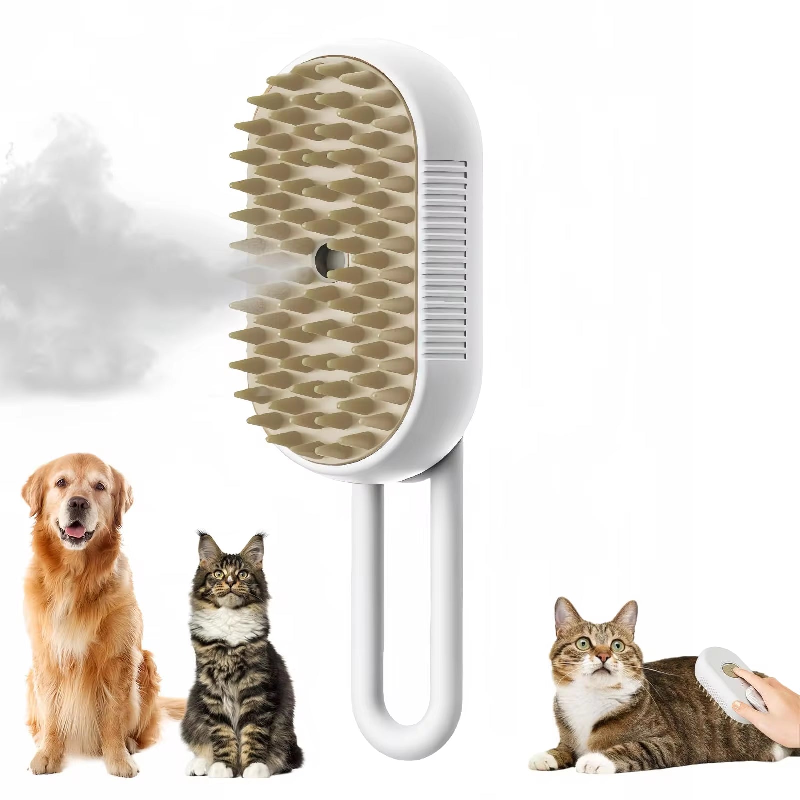 Transform Your Pet's Grooming Routine with the 3-in-1 Electric Cat and Dog Steam Brush Comb - Effortlessly Remove Hair and Pamper Your Furry Friend!