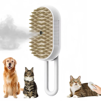 Transform Your Pet's Grooming Routine with the 3-in-1 Electric Cat and Dog Steam Brush Comb - Effortlessly Remove Hair and Pamper Your Furry Friend!