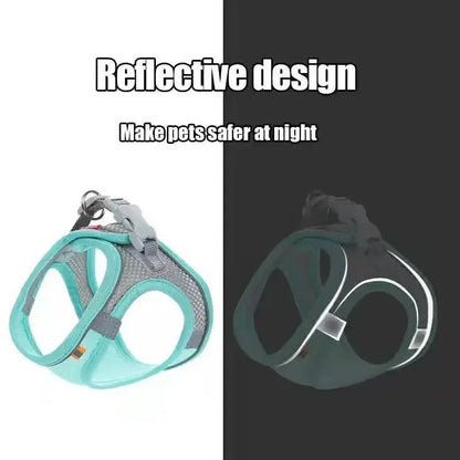 Pet Cat Dog Harness Vest Chest Rope Set Reflective Breathable Adjustable Pets Harness Kitten Collar for Small Medium Dogs Cats