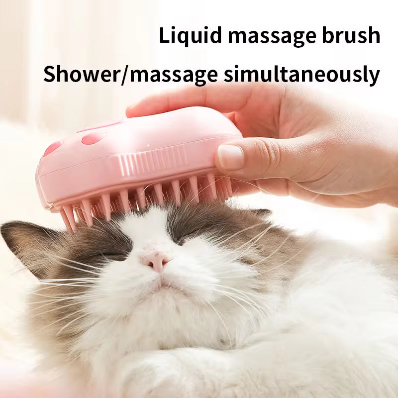 Transform Your Pet's Grooming Routine with the 3-in-1 Electric Cat and Dog Steam Brush Comb - Effortlessly Remove Hair and Pamper Your Furry Friend!