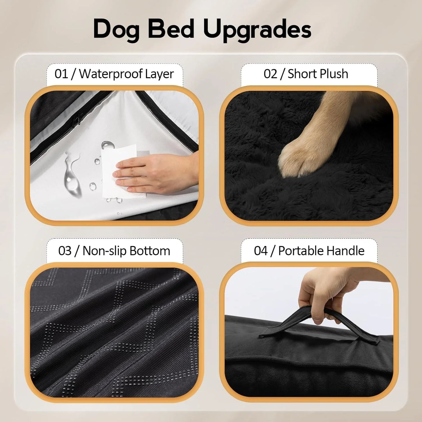 OrthoCloud™ Memory Foam Dog Bed – Waterproof Comfort for Large Dogs
