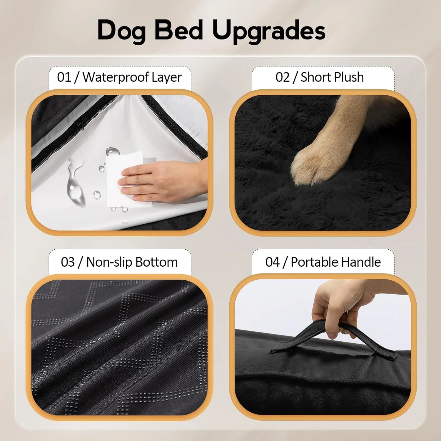 OrthoCloud™ Memory Foam Dog Bed – Waterproof Comfort for Large Dogs