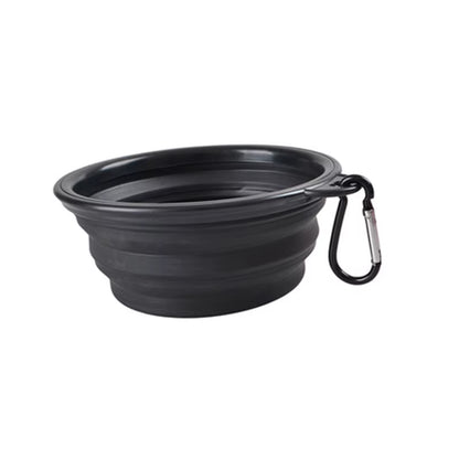 Dogs Feed Supplies Folding Silicone Bowl Portable Puppy Water Container with Carabiner Folding Cats Bowl Travel Pets Accessories