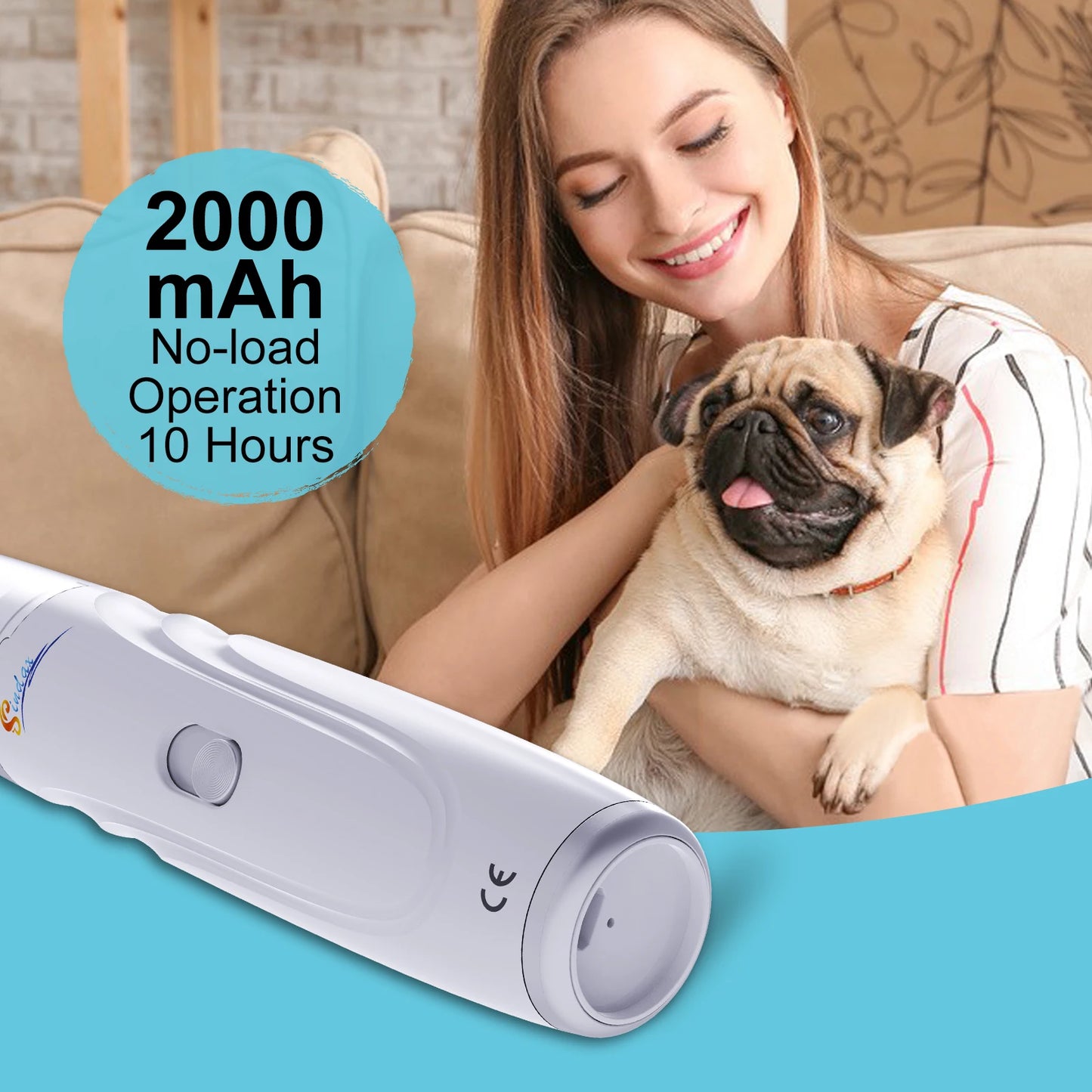 Dog Nail Grinder USB Rechargeable Electric Pet Paws Clipper & Trimmer Painless Paws Grooming Quiet 2-Speed Dog Nail File