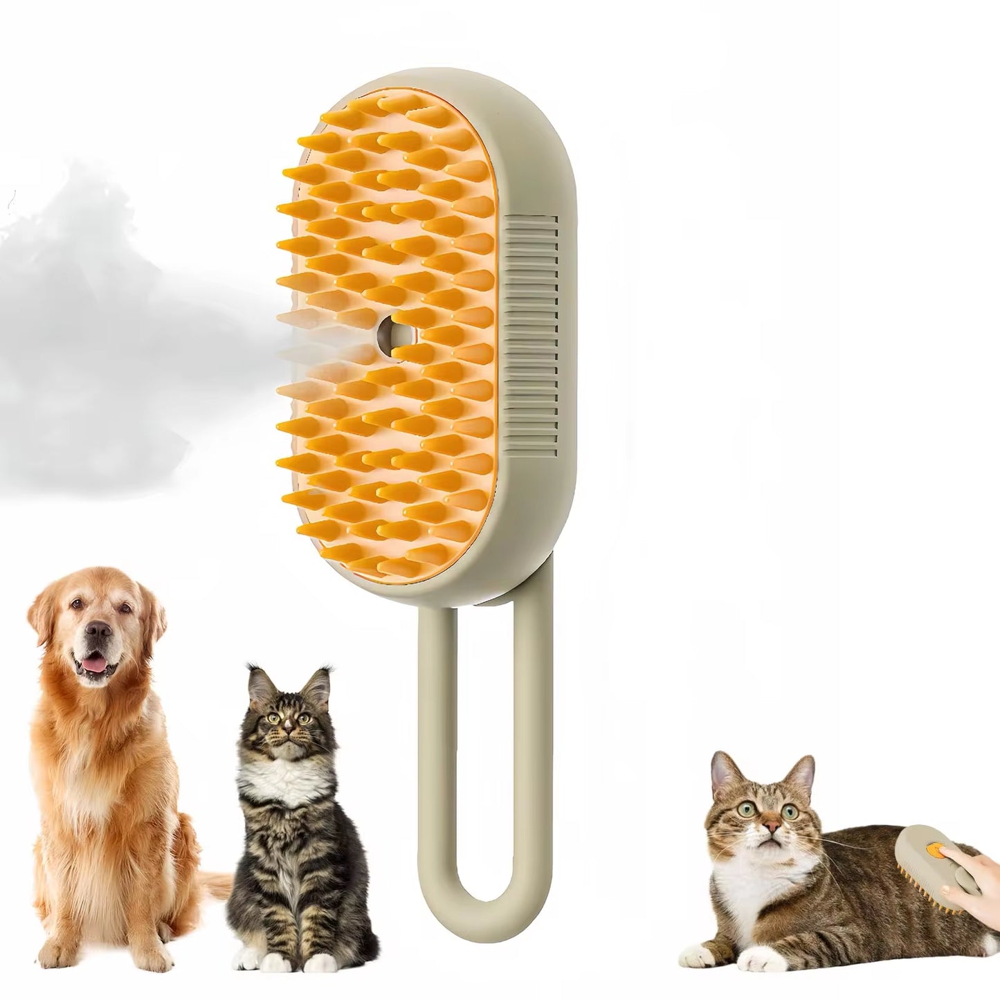 Transform Your Pet's Grooming Routine with the 3-in-1 Electric Cat and Dog Steam Brush Comb - Effortlessly Remove Hair and Pamper Your Furry Friend!