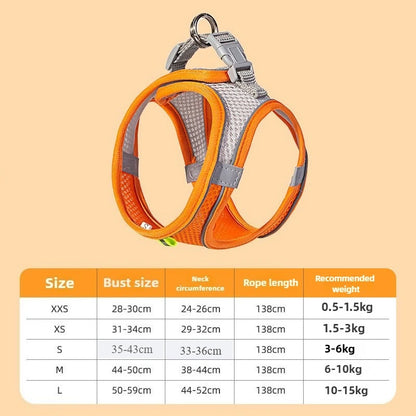 Pet Cat Dog Harness Vest Chest Rope Set Reflective Breathable Adjustable Pets Harness Kitten Collar for Small Medium Dogs Cats