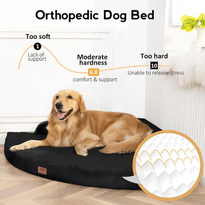 OrthoCloud™ Memory Foam Dog Bed – Waterproof Comfort for Large Dogs