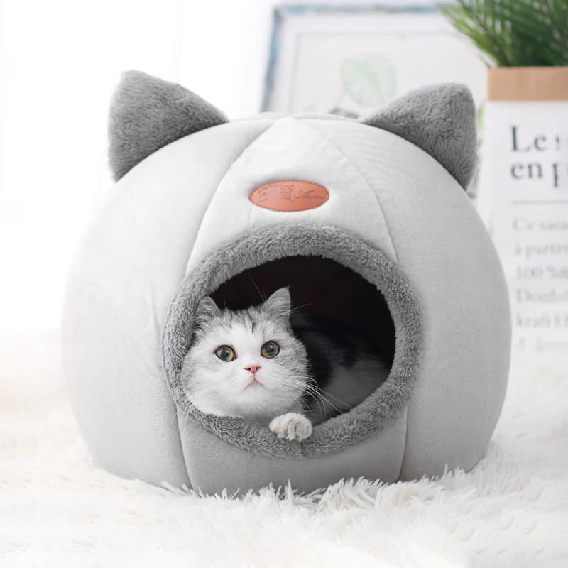 Ultra-Cozy Pet Cave Bed – Warm Winter Nest for Cats & Small Dogs