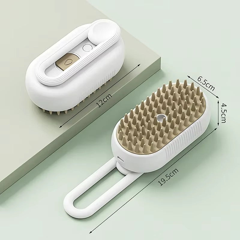 3-in-1 Pet Steam Brush for Cats and Dogs - Cleaning, Grooming, and Massage Tool with Steamy Spray Function