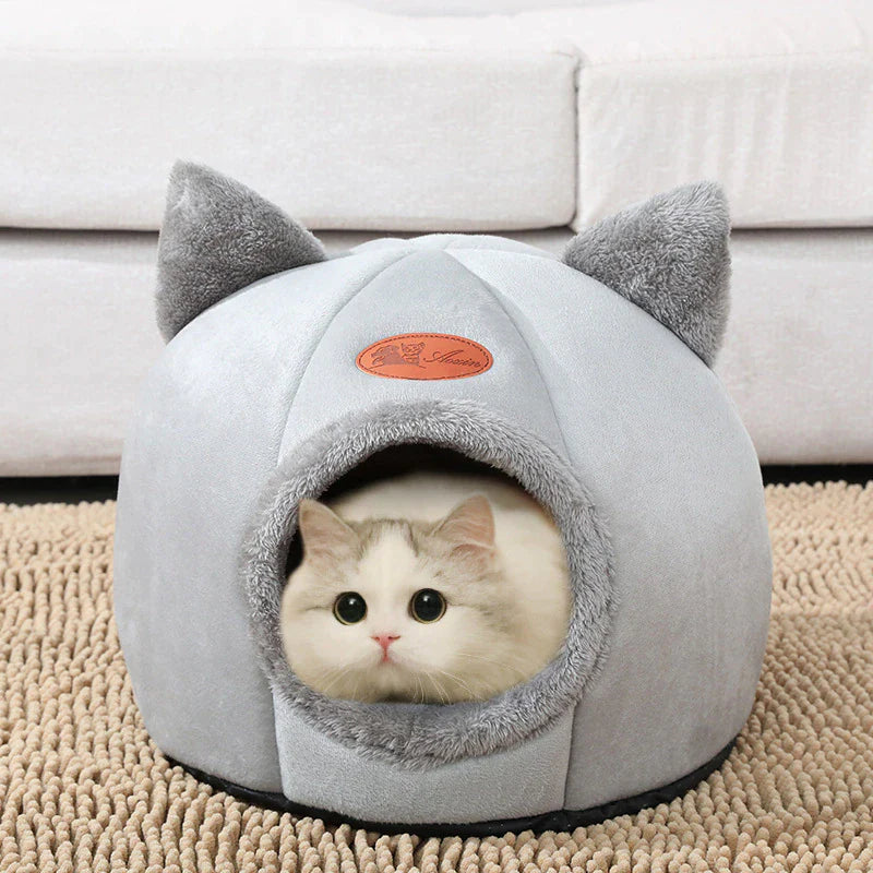 Ultra-Cozy Pet Cave Bed – Warm Winter Nest for Cats & Small Dogs